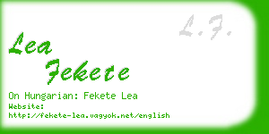 lea fekete business card